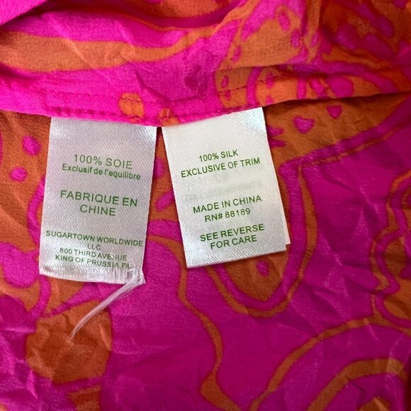 Lilly Pulitzer Pink Finn Silk Halter Pop Orange Tassel Tank Top/Cami Size XS - Picture 7 of 10